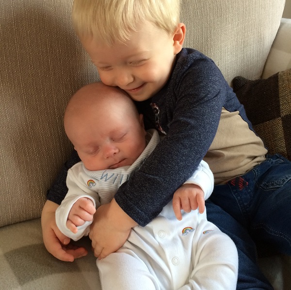 William with his older brother Thomas nearly two years ago