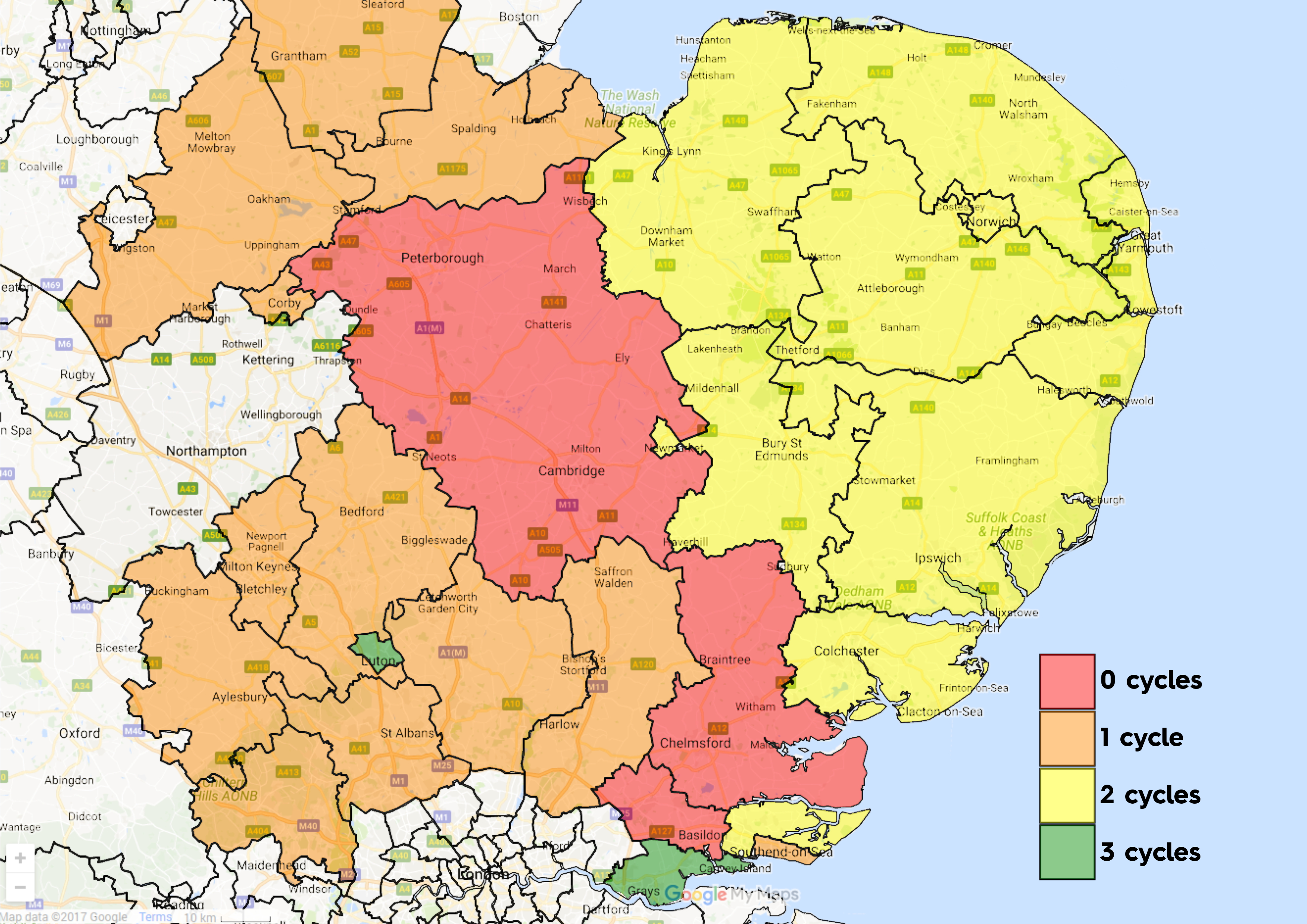 Detailed Map Of East Anglia