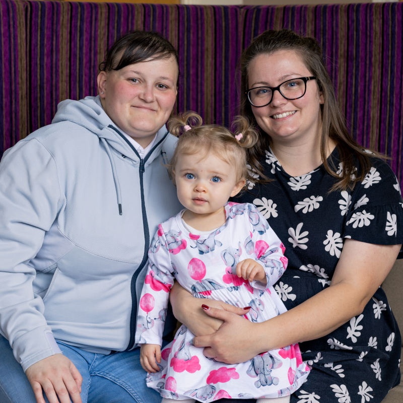 Alycia and Lauren with Millie at Bourn Hall. I would recommend Bourn Hall we were pregnant within four months