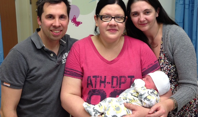 Jason, Annie, Amanda and Effie - Surrogacy helped Amanda have her own child after cancer