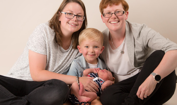 Katie and Ali with Harry and Oliver