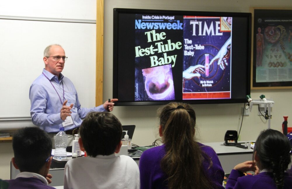 Bourn Hall Science Director delivers school talk