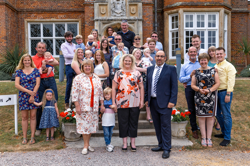 Some of the Bourn Hall family with (front, L-R) Grace MacDonald, Louise Brown, Dr Thanos Papathanasiou