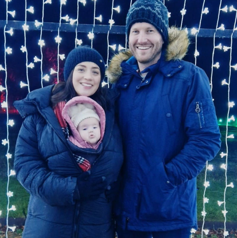 Zoe and Adam with Isabella their rainbow baby